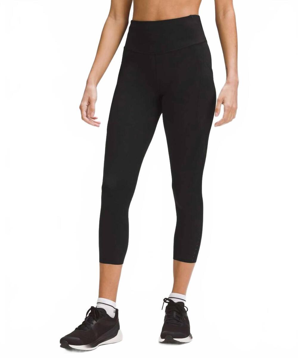 NEW LULULEMON fast and free high rise crop pants in black